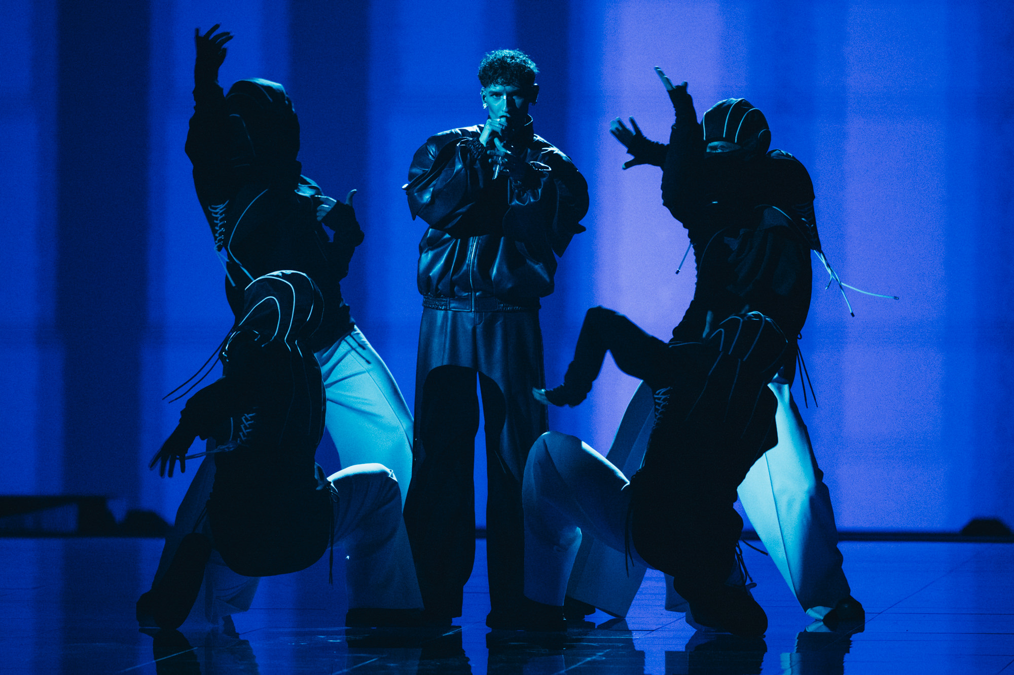 Silvester Belt performing Luktelk for Lithuania at the First Semi-Final at Malmö Arena