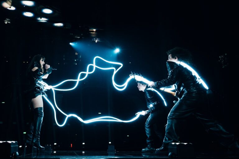 Rehearsal Images: Alexandra Căpitănescu performing Choke Me for Romania during the First Rehearsal at Wiener Stadthalle, Vienna 2026